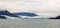 Panoramic of the Upsala Glacier in Argentina. Lake Argentino in Glaciers National Park