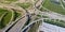 Panoramic vertical view Katy freeway Interstate 10 stack interchange