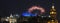 Panoramic vew on Edinburgh castle with fireworks