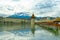 Panoramic vew of the older wooden bridge of Europe in Lucerne Sw