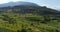 Panoramic video of Italian mountain valley with vineyard plantations