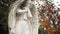 Panoramic video of marble statue of an angel