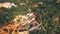 Panoramic view from above on Abstract Rustrel canyon. Colorado Provencal, France