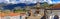 Panoramic view from above the central square of the historic city of Ouro Preto