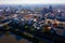 Panoramic view from above on the city Kolin and Laba river.