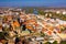 Panoramic view from above on the city Kolin and Laba river.