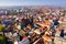 Panoramic view from above on the city Kolin and Laba river.