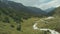 Panoramic view from above mountain landscape. Hiking mountain