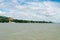 A panoramic view across Irrawaddy River, between the city of Mandalay and Mingun, Myanmar, Burma