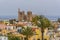 Panoramic view across the Northern Cyprus town of Famagusta from the ramparts of the old fortress