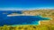 Panoramic view of Adriatic coast with The Primosten town in Croa