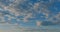 Panoramic view aerial clouds in blue sky during sunset