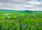 Panoramic view of agricultural land, fields and gardens, patch of land Ternopil region