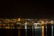 Panoramic view on Akureyri city at night