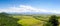 Panoramic view of the Alazani valley from the height of the hill. Kakheti region