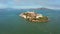 Panoramic view of the Alcatraz island prison from above in San Francisco