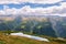 Panoramic view of alpine mountains, Bellwald, Valais, switzerland