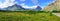 Panoramic view of the alpine scenery of the Glacier National Park