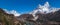 Panoramic view of Ama Dablam, Everest and Lhotse