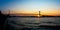 Panoramic view of Ambassador Bridge connecting Windsor, Ontario