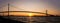 Panoramic view of Ambassador Bridge connecting Windsor, Ontario