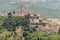 Panoramic view of the ancient hilltop village of Trevi, Perugia, Umbria, Italy