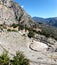 Panoramic view of Ancient theater in Delphi, Greece in a summer day