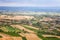 Panoramic view from Ancient volcanic rocksand mountain that rise high out of fertile plains, Borac village, Serbia