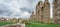 Panoramic view of aqueduct of the Miracles in Merida, Spain