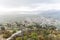 Panoramic view of Aquitania, Boyaca, Colombia, and the fields that surround it