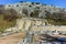 Panoramic view of archeological area of ancient Philippi, Greece