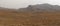 Panoramic view of arid Rainbow Gorge trail, Winterton, South Africa