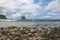 Panoramic view of Atalaia Beach with Morro do Frade on Background - Fernando de Noronha, Pernambuco, Brazil