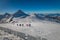 Panoramic view of Austrian ski region of Hintertux Glacier in the region of Tyrol