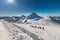 Panoramic view of Austrian ski region of Hintertux Glacier in the region of Tyrol