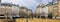 Panoramic view in autumn weather on the Place Dauphin on the island of CitÃ© near Pont Neuf in the first district of Paris