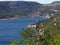 Panoramic view at Bakar bay in Croatia and old town with houses and red roofs