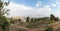 Panoramic  view from the Bania observation deck near the Israeli Misgav Am village to the valley in the Upper Galilee, Golan