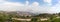 Panoramic  view from the Bania observation deck near the Israeli Misgav Am village to the valley in the Upper Galilee, Golan