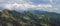 Panoramic view from Banikov peak on Western Tatra mountains or Rohace panorama. Sharp green mountains - ostry rohac