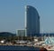 Panoramic view of Barcelona seen from the Port. Spain