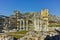 Panoramic view of Basilica in the archeological area of ancient Philippi, Greece