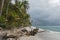 Panoramic view of the beach of Boca del Drago Panama