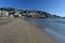 Panoramic view on the beach of the city of Roses, Spain