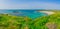 Panoramic view of the beach, coves and cliffs in Dor beach