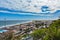 Panoramic view of the beach, dunes and restaurants in Playa del Ingles, Gran Canaria (Grand Canary)