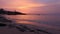 Panoramic view of beach Ras Umm El Sid. Beautiful sunrise over Red Sea with rocky shores, sandy beach with first rays of