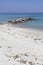 Panoramic view of beach of resort of Kallithea, Kassandra, Chalkidiki, Central Macedonia, Greece