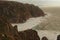 Panoramic view of beautiful Cape Roca. Fitful wind, big waves, powerful Atlantic ocean and picturesque rocks