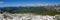 Panoramic view of beautiful dolomite mountain landscape